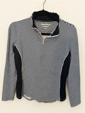 Tommy Bahama IslandZone Striped Quarter Zip Long Sleeve Pullover S